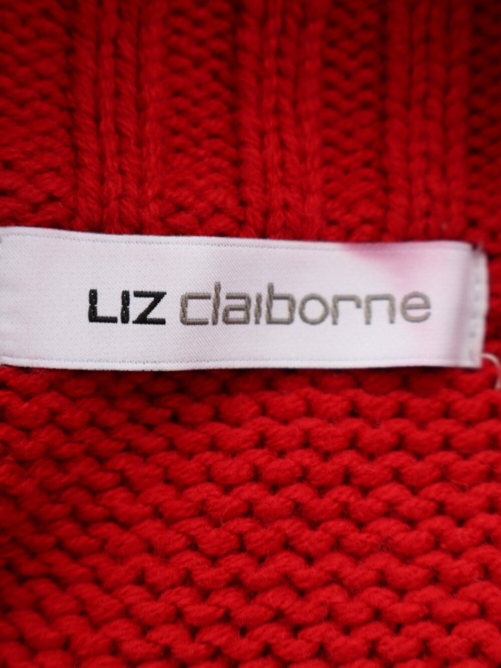Liz Claiborne XL Red Cable Knit Zip Mock Neck Sweater Vest Cotton Blend - Picture 9 of 10